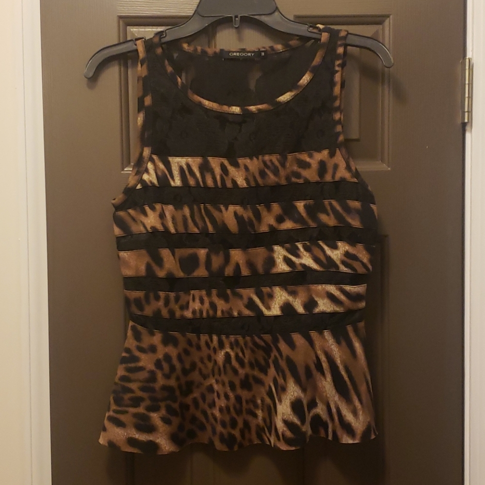 Leopard & lace Blouse